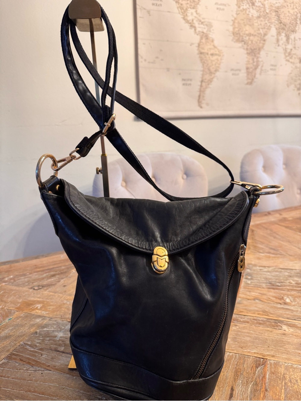 Marino Orlandi Black Leather Bag